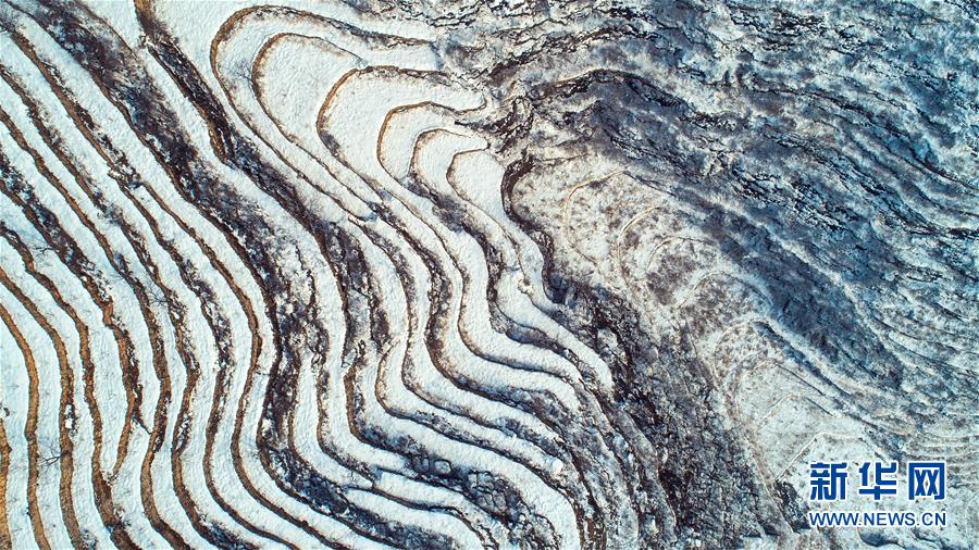 （环境）（4）河北涉县：雪映太行梯田美