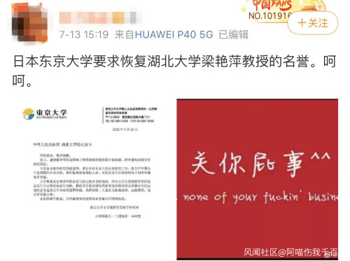梁艳萍发表涉日港错误言论被处理 东京大学竟称其“真实爱国”