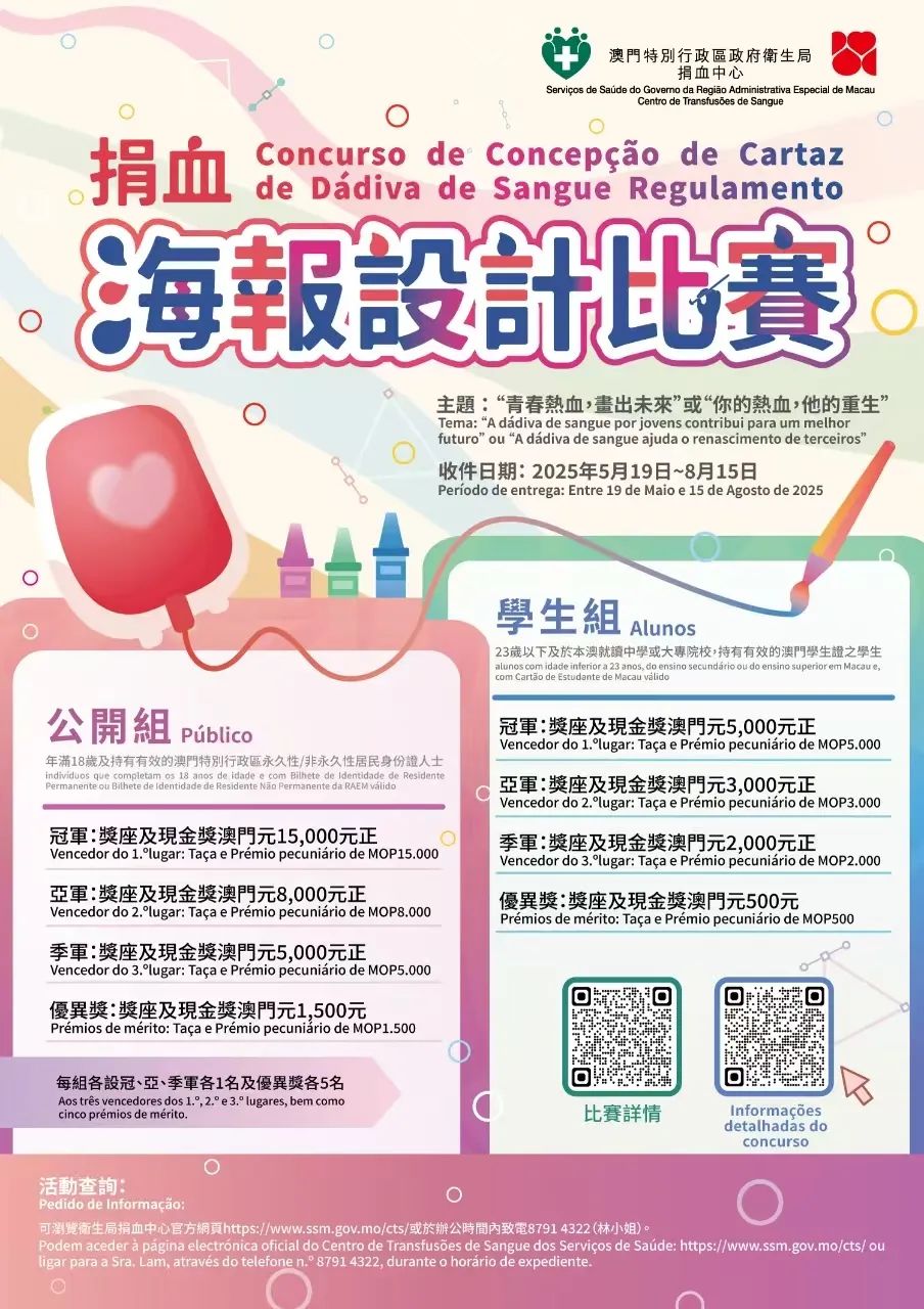 2025澳门卫生局捐血中心海报设计比赛.0图片